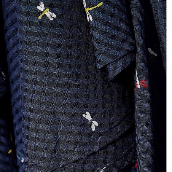 JOIE wrap-effect  printed seersucker midi dress - Picture 9 of 10